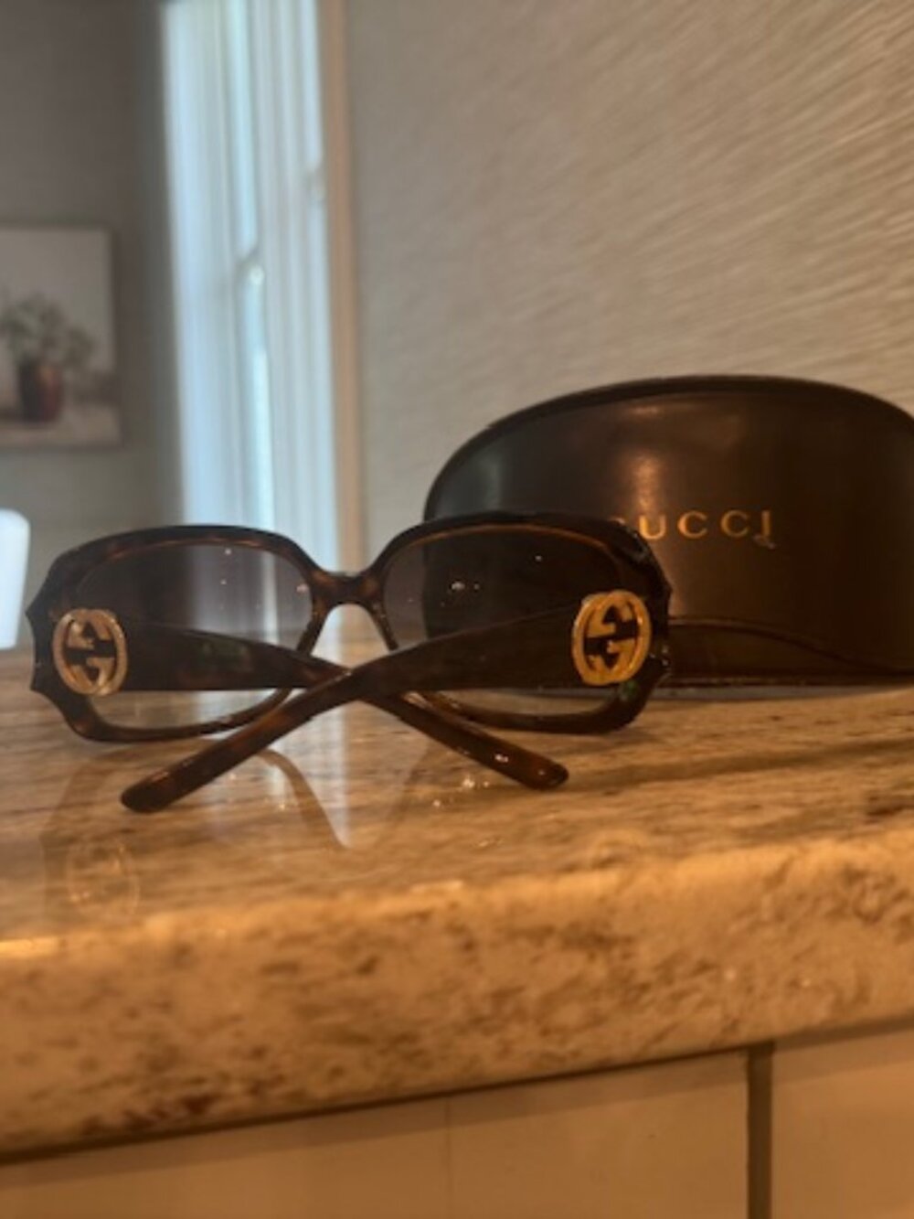 Gucci sunglasses GG 3164/S Tortoise w/gold logo - Picture 3 of 5